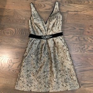 Gold Aidan Mattox cocktail dress